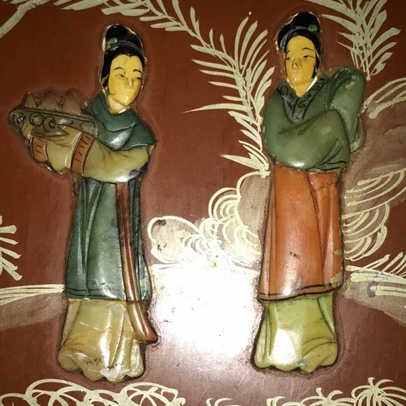 Geisha Wall Plaque Mother Of Pearl/Stone Women W/ Kimonos Decorative Art - Picture 9 of 9